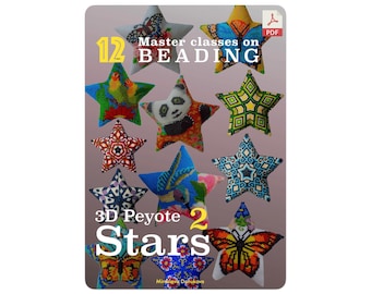 PDF Buch — 12 Perlen-Meisterklassen + Grundschulung «3D Peyote Sterne» Buch #2