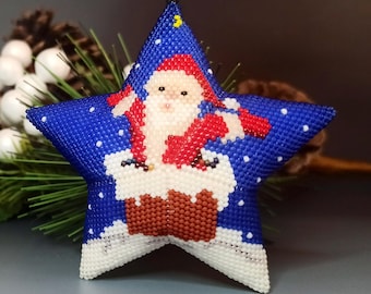 PDF Perlenanleitung & -muster - 3D Peyote Stern «Santa Claus» mit Grundanleitung