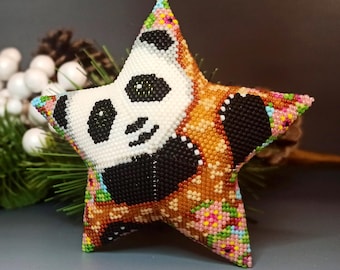 PDF Perlenanleitung & -muster - 3D Peyote Stern «Panda» mit Grundanleitung