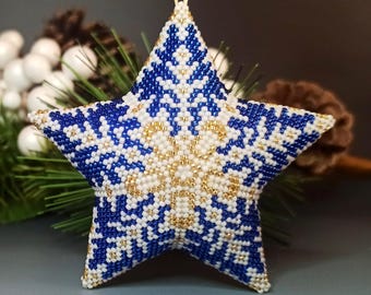 PDF Perlenanleitung & -muster - 3D Peyote Stern «Frosty Tale» mit Grundanleitung