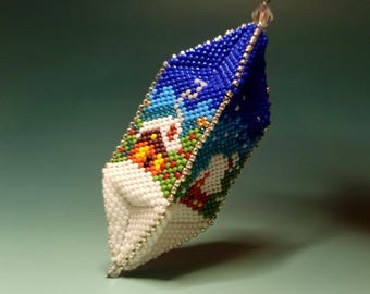 PDF Anleitung: Winter Cottage Laterne - Perlen Ornament Muster & Perlenanleitung