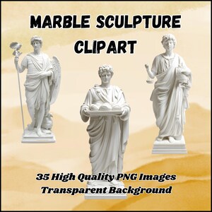 Sculpture en marbre de style grec, images PNG de haute qualité, fond transparent