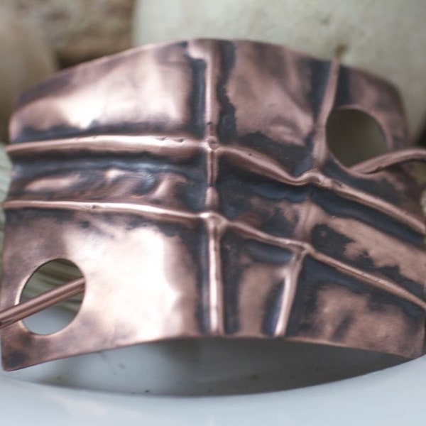 Copper Form Folded Shawl Pin