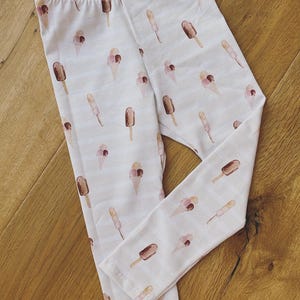 Handmade leggings, children&#39;s leggings made of cotton, jersey leggings, organic leggings, personalized leggings, ice cream pattern