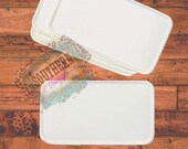 Pack of 5 Sublimation Blank White Hat Patch 100 Polyester 4.5 Rectangle Heat Seal Backing Heat Press Iron-On Stitch Border