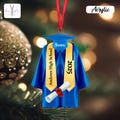 Custom Graduation Gown Ornament With School Name, Graduation Ornament, Personalized High School Graduation Tree Decor, Graduation Gifts