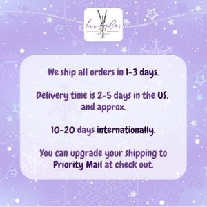 we ship all orders in 1 - 3 days delivery time is 2 - 5 -