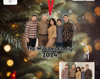 Personalized Photo Family Christmas Cutout, Custom Holiday Decoration Acrylic, Unique Family Keepsake Cutout,Memorable Xmas Acrylic Ornament