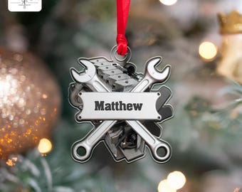 Personalized Mechanic Ornament: Auto Repair Christmas Tree Decor