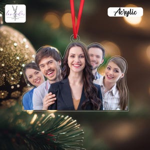 Custom Co-worker Photo Acrylic Christmas Ornaments, Work Bestie Christmas Cut Out Gift Ornaments,Colleagues Christmas Acrylic Gift Ornaments