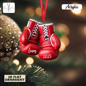Customized Name Boxing Acrylic Ornaments, Boxing Lovers Gift For Christmas Acrylic Ornaments, Boxing Gift Ideas, Christmas Boxing Ornament