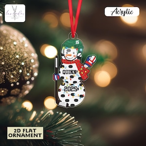 Customized Ice Hockey Christmas Tree Ornament, Hockey Team Christmas Gift, Hockey Team Gift Christmas Ornament,Hockey Stick & Ball Ornaments