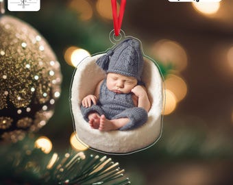 Custom Name Acrylic Christmas Ornament, Baby's First Christmas Gift