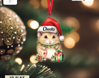 Personalized Hamster Christmas Ornament, Custom Holiday Keepsake