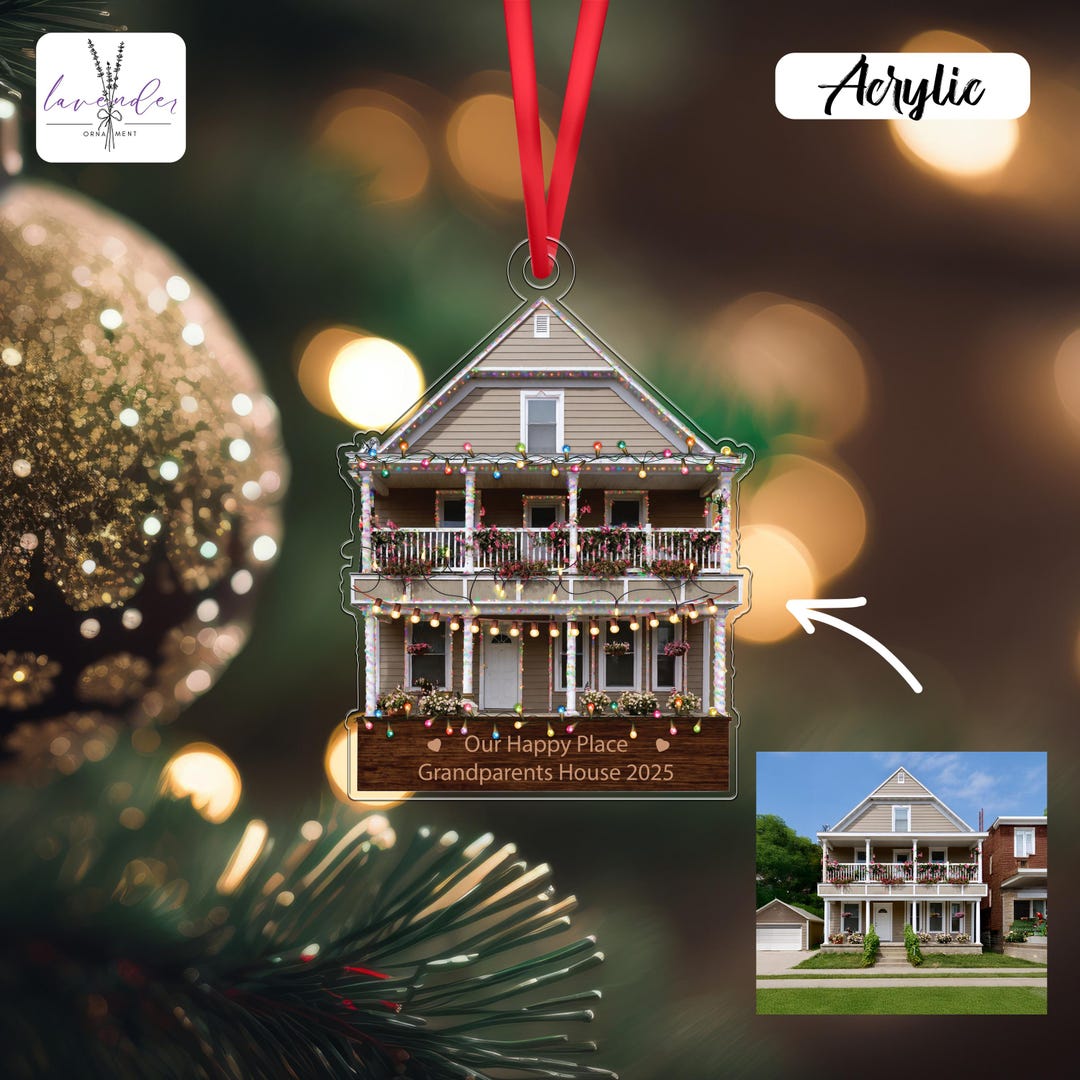 Custom Home Portrait Ornament, Personalized House Keepsake, New Home ...