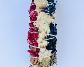 Triple Flower Smudge Stick: Organic California White Sage