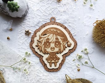 Weihnachtselfendekoration für Holzbaum | Minimalistischer Tannenbaumschmuck aus Holz | Handgefertigtes Weihnachtsgeschenk | Feenhafte Pendelleuchte aus Tannenholz