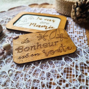 Anuncio de embarazo de madera personalizado para abuela – Regalo para futuros abuelos, papá, madrina, padrino – Original y acogedora sorpresa para baby shower