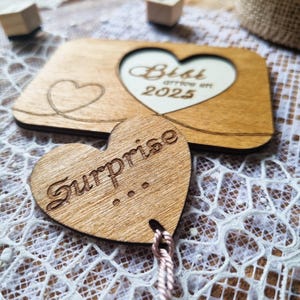 Anuncio de embarazo de madera personalizado – Futuro papá, madrina, tía, tío, padrino – Regalo para futura mamá, abuelos – Baby shower