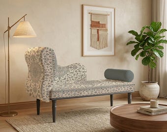 Lång bänk, Bekväm soffa, Ergonomisk lounge, Möbel Loveseat, Vintage lounge, Boho chic bänk, Klassisk loungesoffa