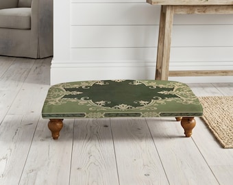 Vintage Home Decor, Upholstered Footrest, Decorative Footstool, Bedroom Pouf, Entryway Stool, Footstool Decor, Vintage Ottoman