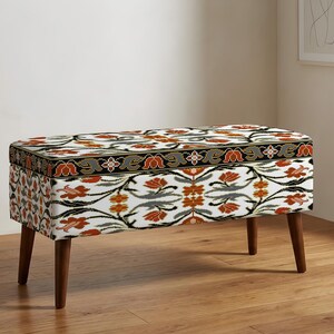 Upholstered Bench, Storage Dresser, Statement Furniture, Piano Stool, Wooden Ottoman, Rectangular Pouf, Shoe Bench