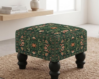 rectangle bench, soft footstool, eclectic decor, end of bed bench, upholstered bench, shoe bench, artisan bench