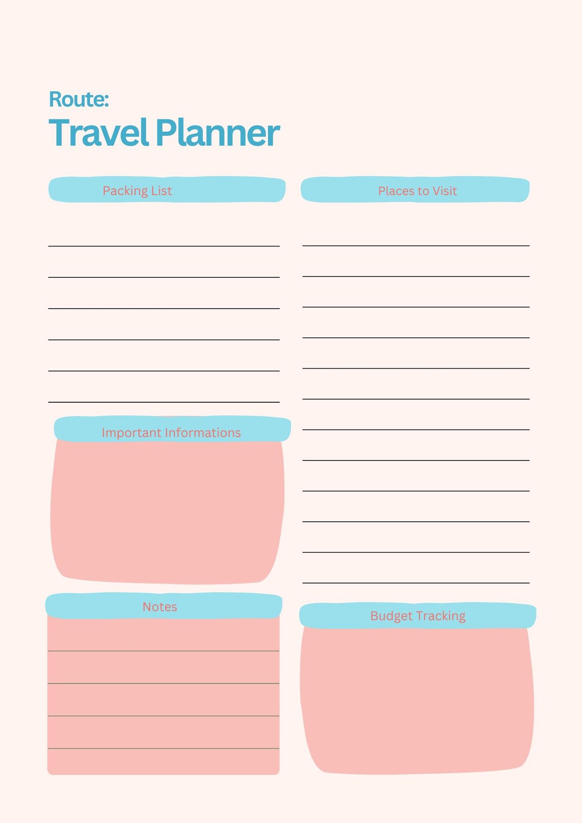 Travel Planner Printable,trip Organizer Template,bucket List ...