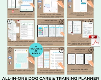 Hundepflege - Trainingsplaner 2025 - Gesundheit, Routinen & Ziele, digitaler Download