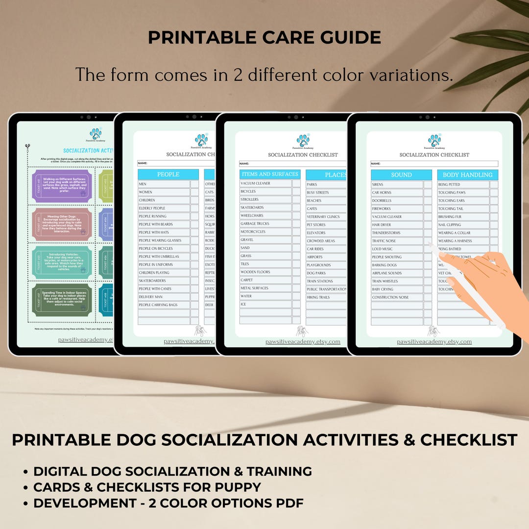 Printable Dog Socialization Activities & Checklist (digital PDF) - Etsy