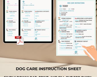 Dog Care Instructions Template: Pet Sitter Guide (PDF)