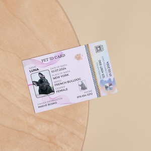 Custom Pet ID Card Template: Editable Canva PDF with QR Code (Digital Download)