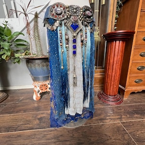 Fusion bellydance costume belt hand sewn burlesque belly dance benne gezeritt