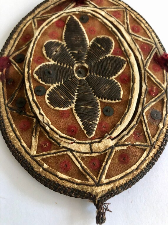 Antique Metallic bullion embroidered mirror from F