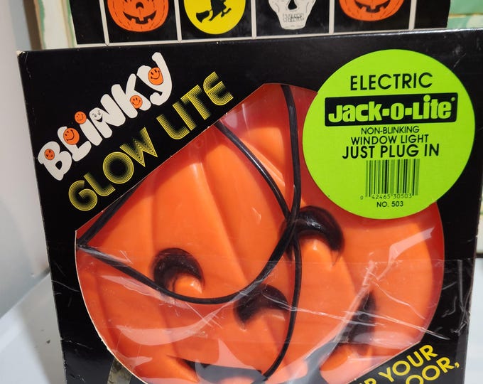 Vintage Halloween Blinky Glow Lite Giant Pumpkin Window Blow Mold - Etsy