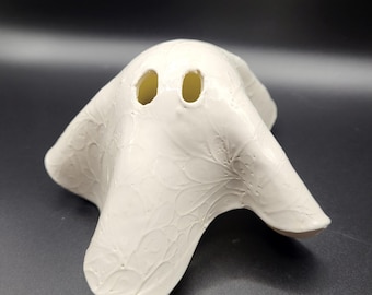 Halloween Decor Ceramic Ghost Tealight Cover.