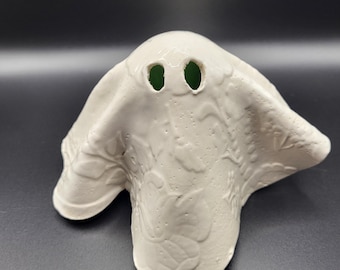 Halloween Decor Ceramic Ghost Tealight Cover.