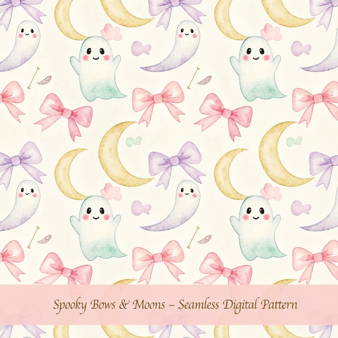 Ghost Seamless Pattern PNG for Halloween Fabric Pastel Wallpaper ...