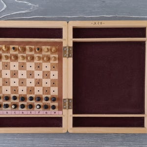 Vintage USSR travel chess set