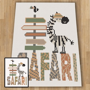 Safari, Graph, Pattern, C2C and Tapestry Crochet, Crochet, Blanket, Afghan, PDF, instant download, Kids blanket, Gifts, ANM18