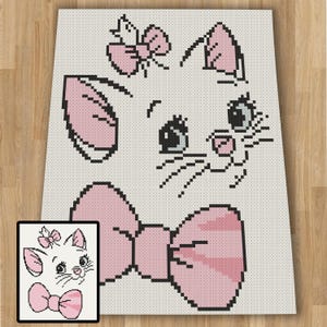 CHAT, graphique, motif, C2C et tapisserie au crochet, crochet, couverture, afghan, PDF, téléchargement immédiat, couverture pour enfant, cadeaux, CA09