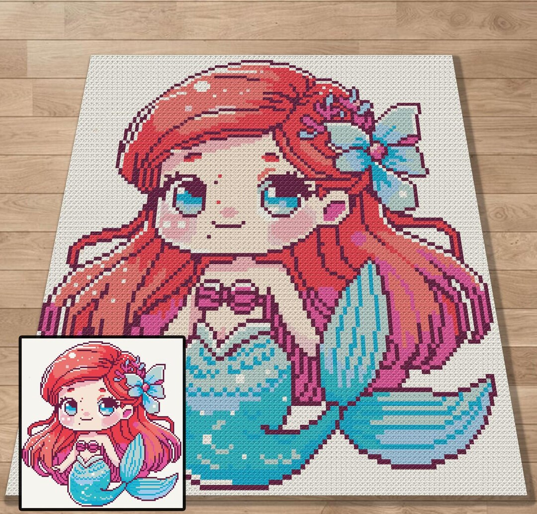 Ariel, Graph, Pattern, C2C and Tapestry Crochet, Crochet, Blanket ...