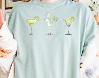 Comfort colors tee, margarita shirt, cocktail lover gift, trendy shirt, girls weekend, day drinking, gift for her, graphic tee, funny shirts