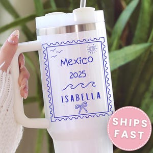 Personalized girls trip tumbler, personalized vacation tumbler, custom bachelorette tumbler party cup, birthday trip beach vacation tumbler
