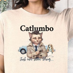 Catlumbo - Funny Parody Graphic Tee, Novelty Tshirts, Mens Tees, Womens T-shirt Gifts, Christmas Gift for TV Mystery Fans and Cat Lovers