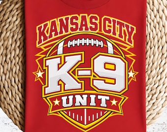 Kansas City Football Shirt K9 Unit Tee - KC Football K-9 Fan Shirt, Kansas City Football Gift