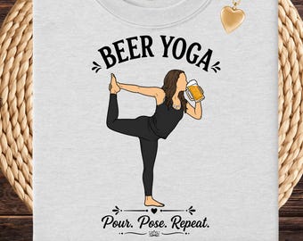 Beer Yoga Shirt, Funny Yoga Tee, Craft Beer Lover Gift for Women