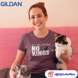 Camiseta divertida de gato antimonárquico: camiseta de protesta política imagen 5