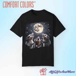 Possums Hissing at the Moon Shirt, Opossums Howling Moon Tee, Possum Meme Tshirt, Vintage Tee, Retro Unisex Shirt, Comfort Colors Shirt