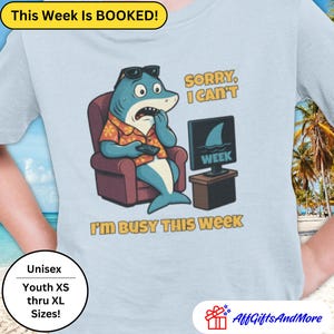 Sorry I Can't - I'm Busy This Week Funny Shark Youth Shirt, Shark Week Kids Tee, Summer Beach Gift, Ocean Lover Swimming Pool T-Shirt